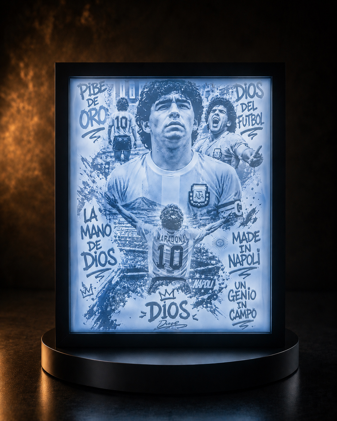 Lampada Litofania – MARADONA “D10S” 🇦🇷