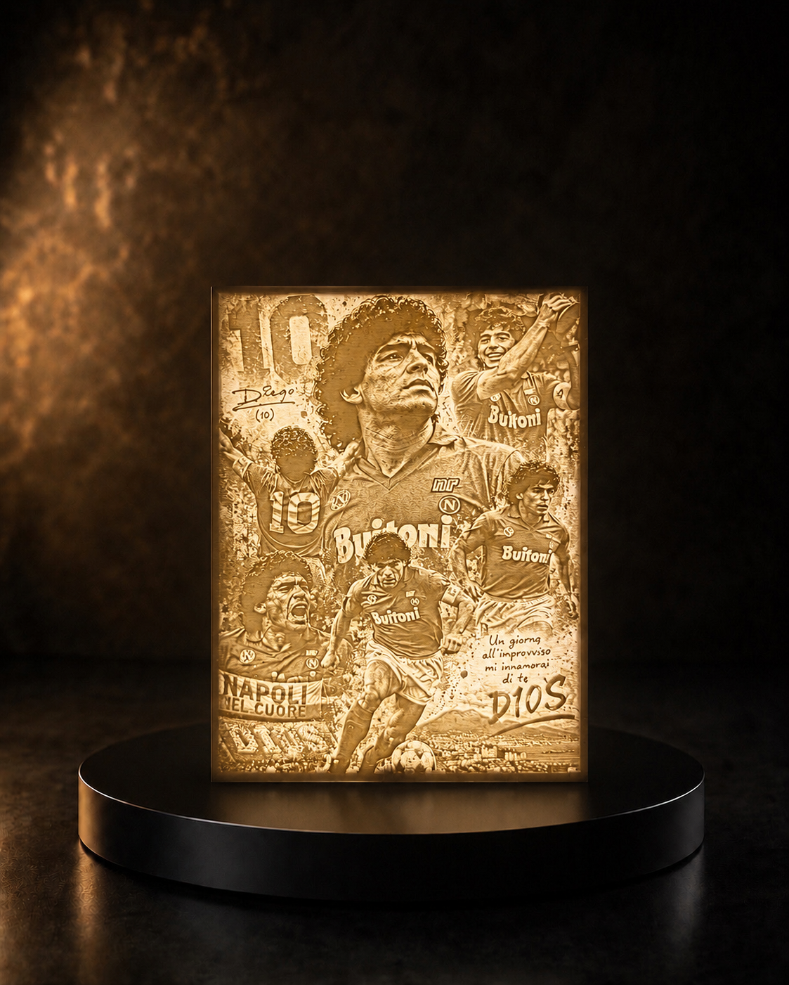 Lampada Litofania – MARADONA “D10S” 🇦🇷